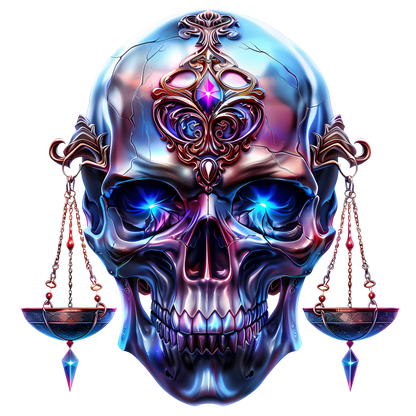 Skull Blue Eyes Balance Scale Vinyl Sticker Decal