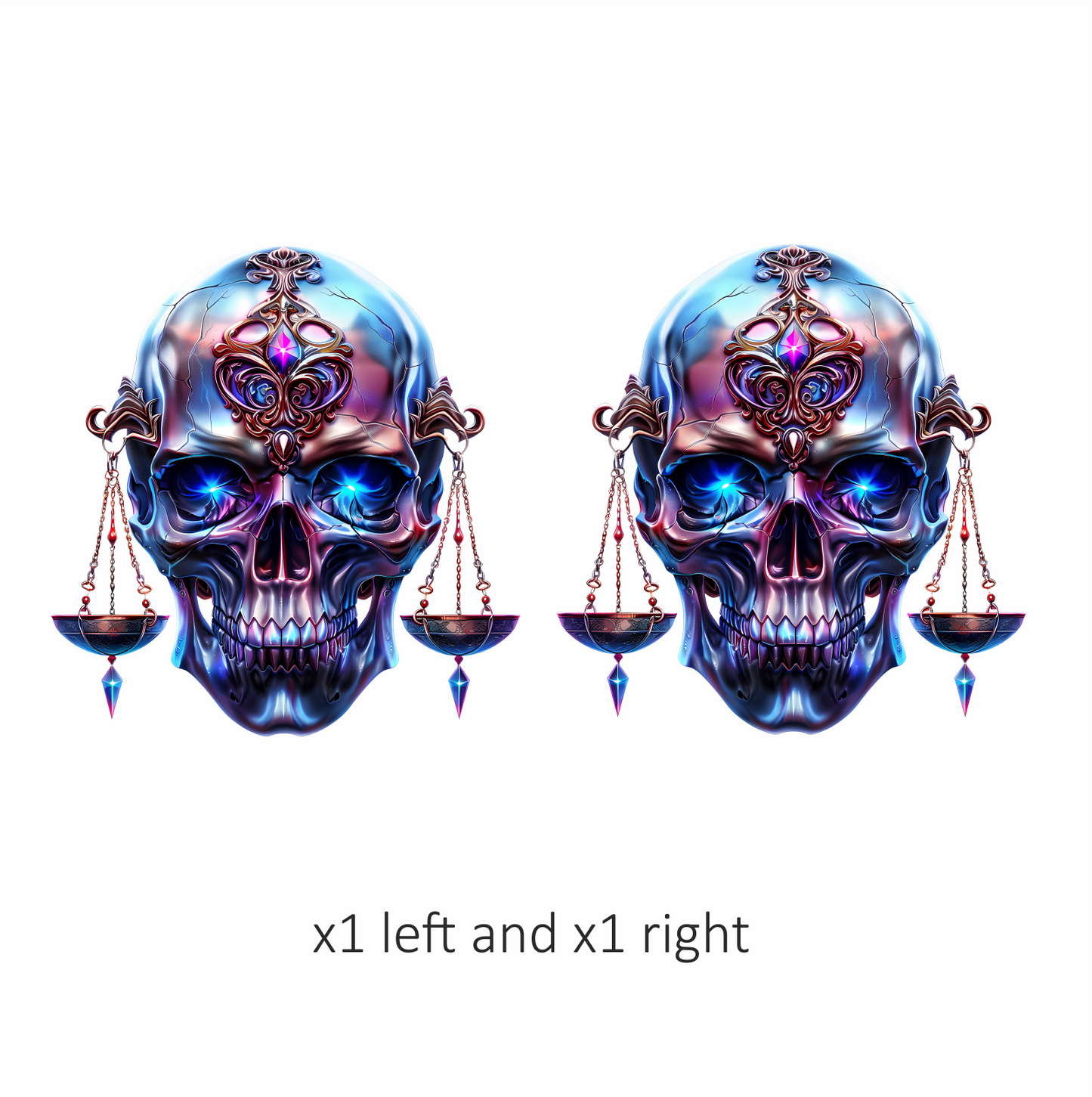 Skull Blue Eyes Balance Scale Vinyl Sticker Decal