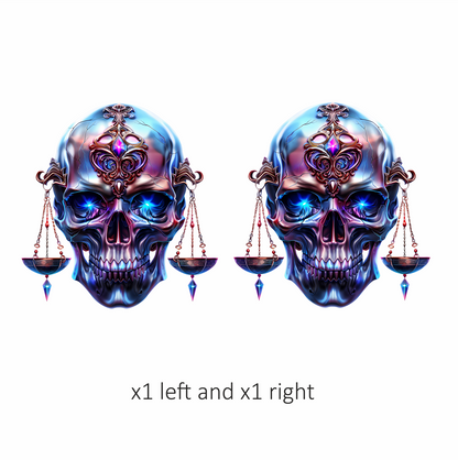 Skull Blue Eyes Balance Scale Vinyl Sticker Decal
