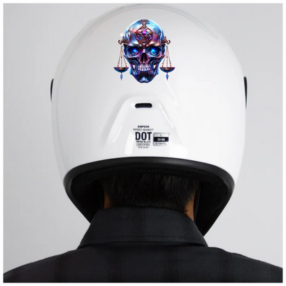 Skull Blue Eyes Balance Scale Vinyl Sticker Decal