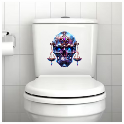 Skull Blue Eyes Balance Scale Vinyl Sticker Decal