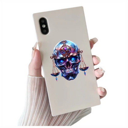Skull Blue Eyes Balance Scale Vinyl Sticker Decal