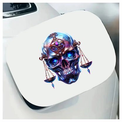 Skull Blue Eyes Balance Scale Vinyl Sticker Decal