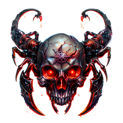 Skull Red Scorpion Metallic Cyborg Horror Vinyl Sticker Decal