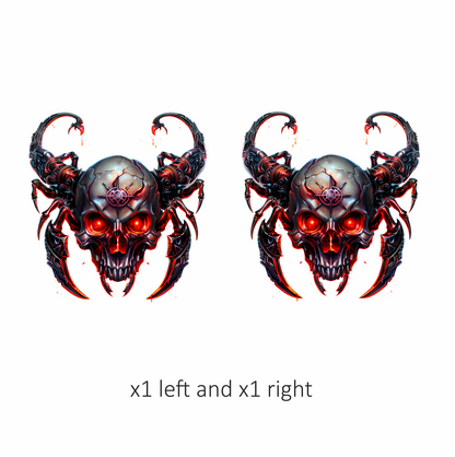 Skull Red Scorpion Metallic Cyborg Horror Vinyl Sticker Decal