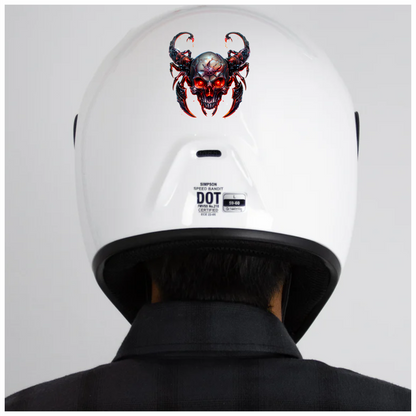 Skull Red Scorpion Metallic Cyborg Horror Vinyl Sticker Decal