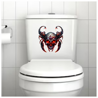 Skull Red Scorpion Metallic Cyborg Horror Vinyl Sticker Decal