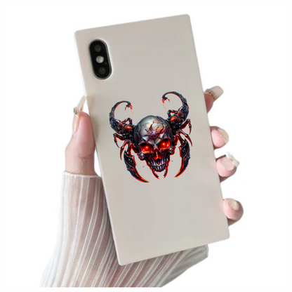 Skull Red Scorpion Metallic Cyborg Horror Vinyl Sticker Decal
