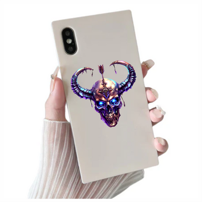 Skull Purple Horns Arrow Symbol Vinyl Sticker Decal