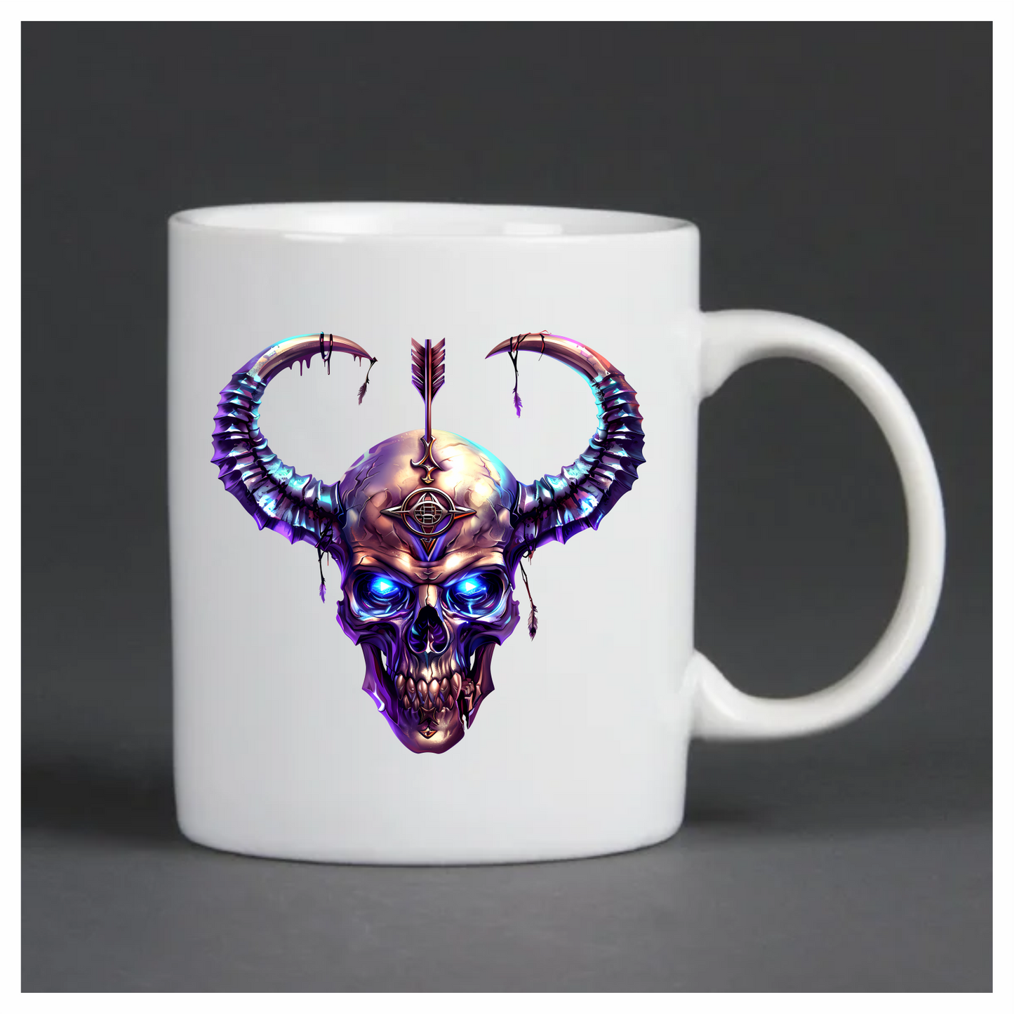 Skull Purple Horns Arrow Symbol Vinyl Sticker Decal