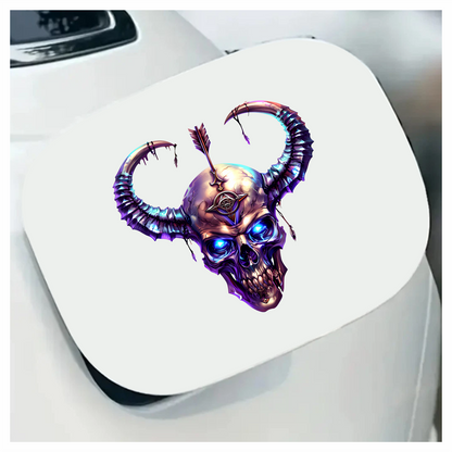Skull Purple Horns Arrow Symbol Vinyl Sticker Decal
