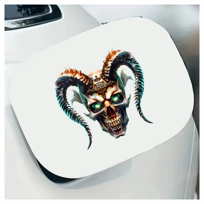 Skull Horns Green Demon Vinyl Sticker Decal