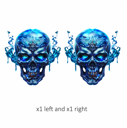 Blue Skull Water Electric Power Vinyl Sticker Decal
