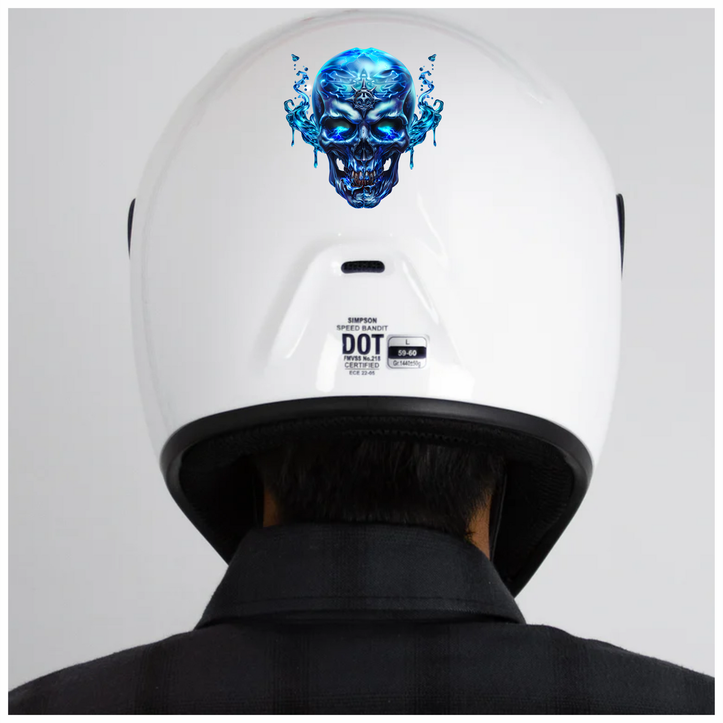 Blue Skull Water Electric Power Vinyl Sticker Decal
