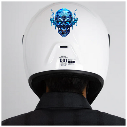 Blue Skull Water Electric Power Vinyl Sticker Decal