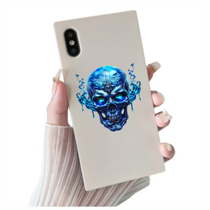 Blue Skull Water Electric Power Vinyl Sticker Decal