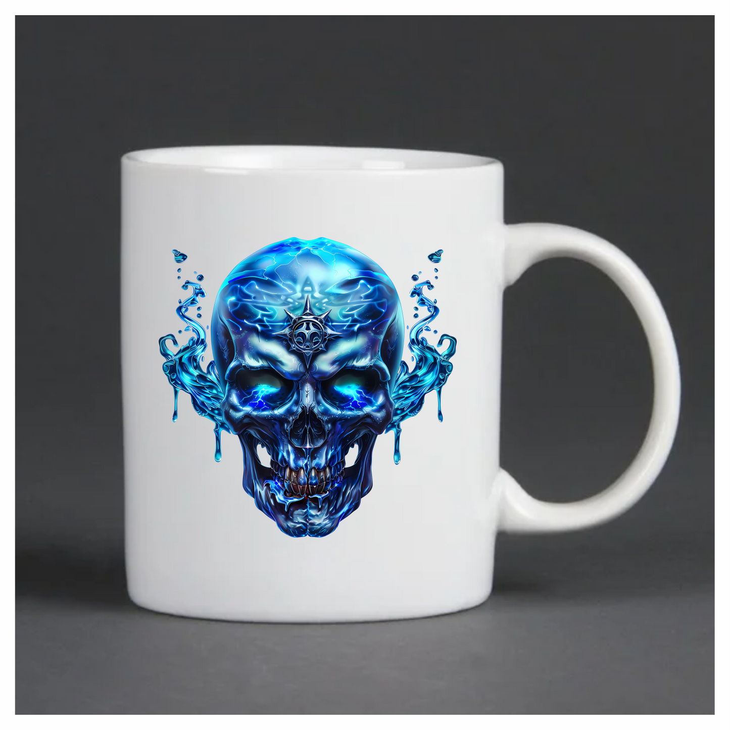 Blue Skull Water Electric Power Vinyl Sticker Decal