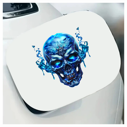 Blue Skull Water Electric Power Vinyl Sticker Decal