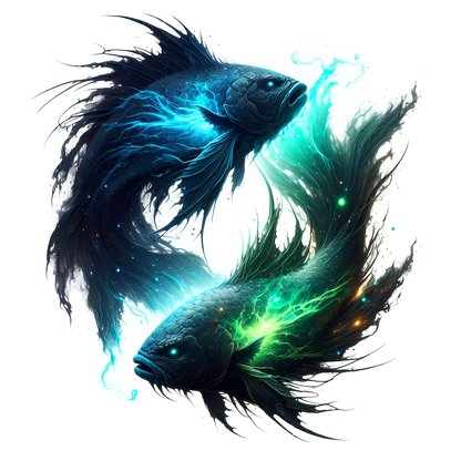 Fish Blue Electric Glow Vinyl Sticker Decal