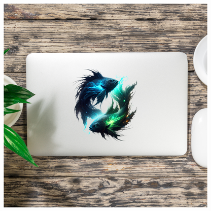 Fish Blue Electric Glow Vinyl Sticker Decal