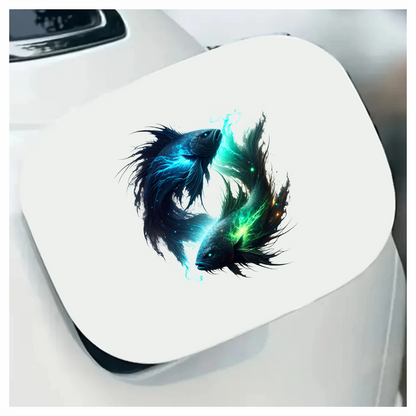 Fish Blue Electric Glow Vinyl Sticker Decal
