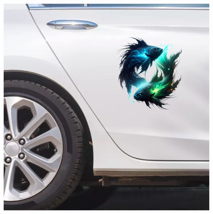 Fish Blue Electric Glow Vinyl Sticker Decal