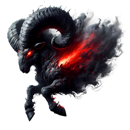 Black Ram Red Smoke Fierce Demon Vinyl Sticker Decal