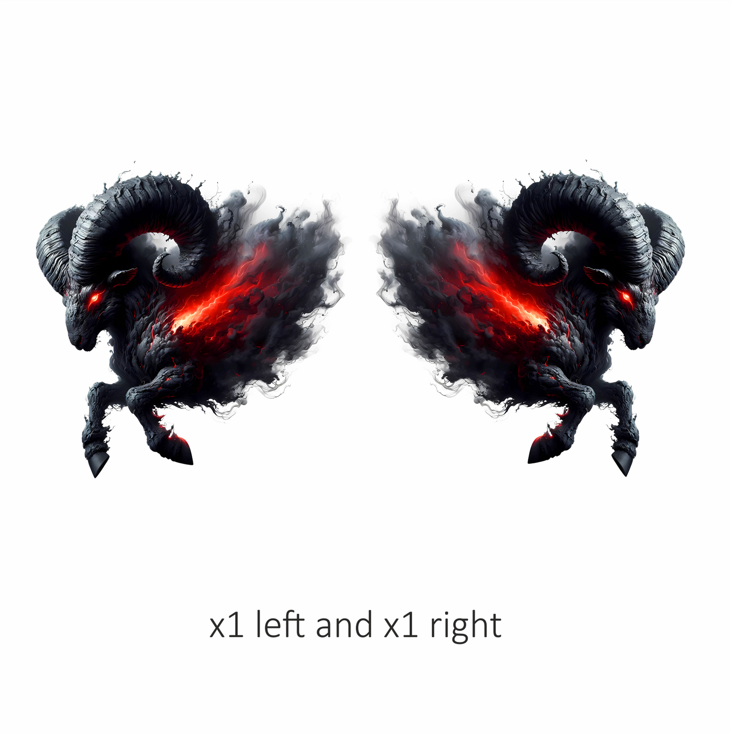 Black Ram Red Smoke Fierce Demon Vinyl Sticker Decal