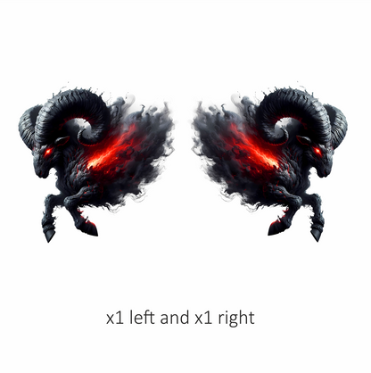 Black Ram Red Smoke Fierce Demon Vinyl Sticker Decal