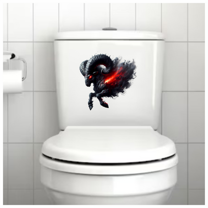 Black Ram Red Smoke Fierce Demon Vinyl Sticker Decal