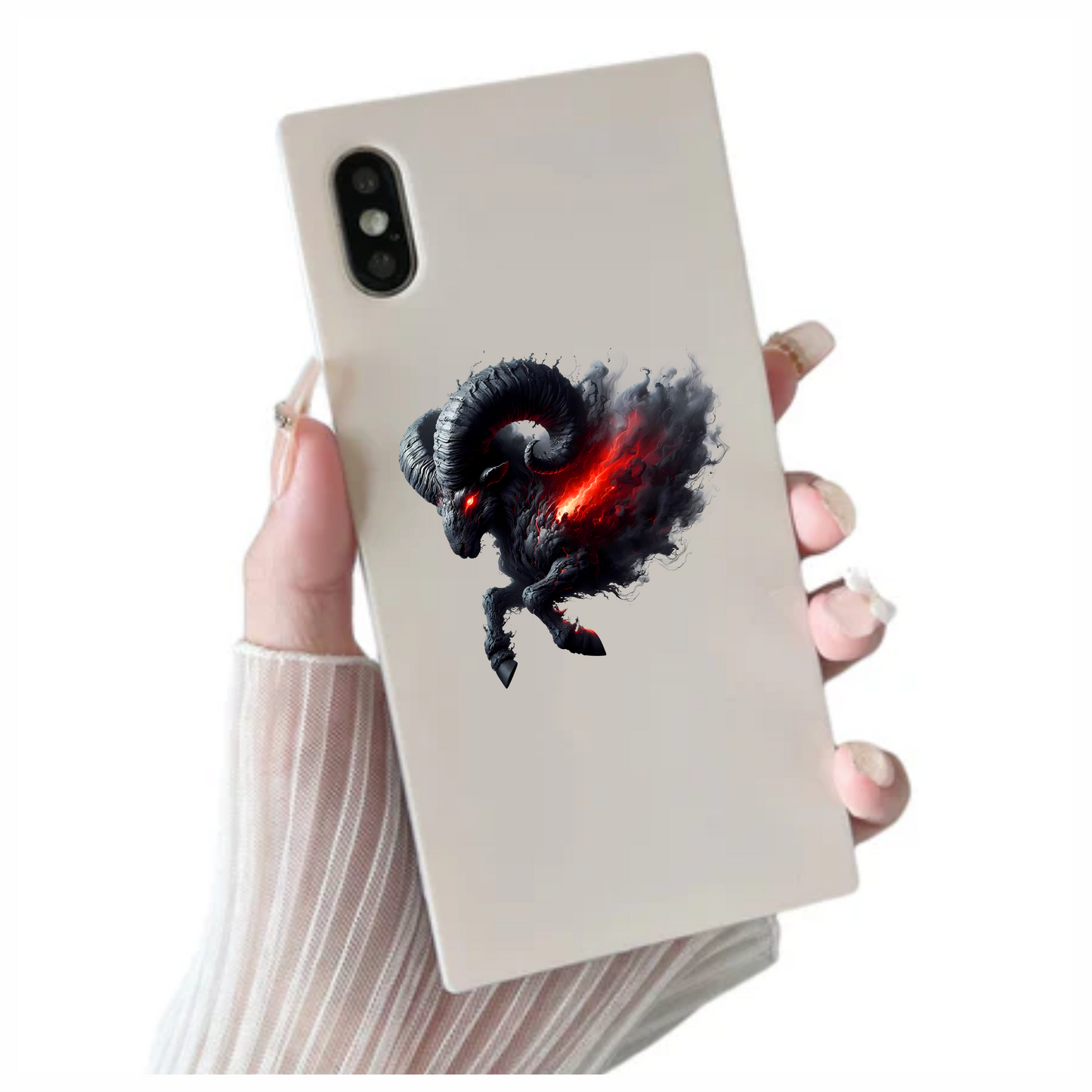Black Ram Red Smoke Fierce Demon Vinyl Sticker Decal