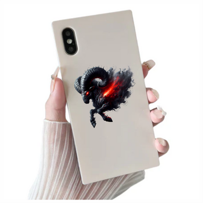 Black Ram Red Smoke Fierce Demon Vinyl Sticker Decal
