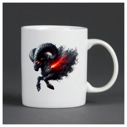 Black Ram Red Smoke Fierce Demon Vinyl Sticker Decal