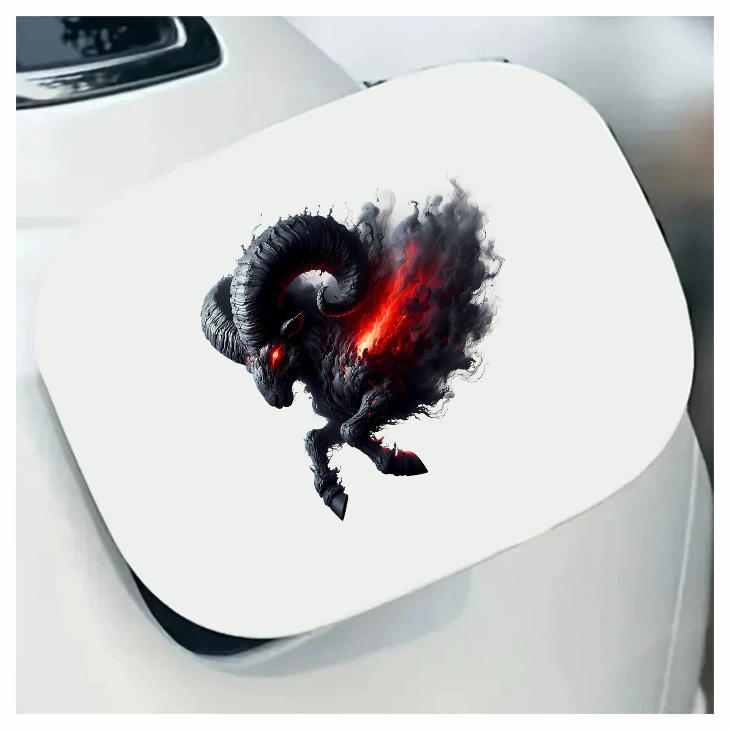 Black Ram Red Smoke Fierce Demon Vinyl Sticker Decal