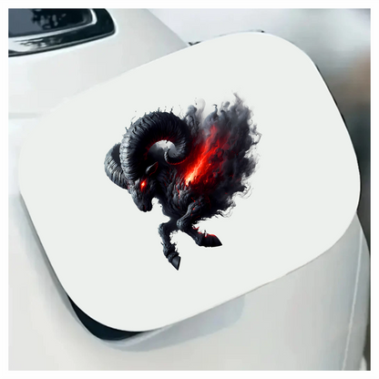 Black Ram Red Smoke Fierce Demon Vinyl Sticker Decal