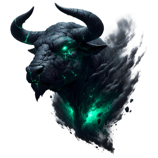 Black Bull Glowing Green Smoke Vinyl Sticker Decal