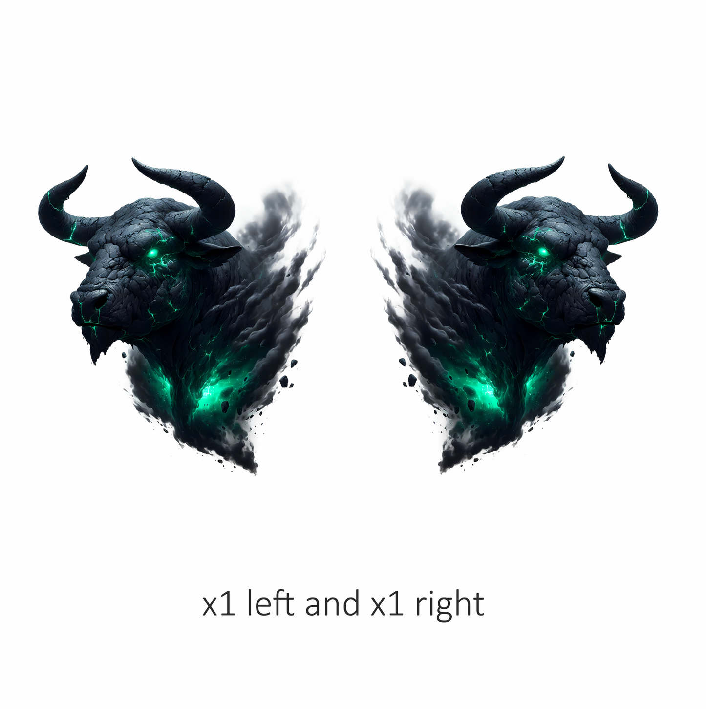 Black Bull Glowing Green Smoke Vinyl Sticker Decal