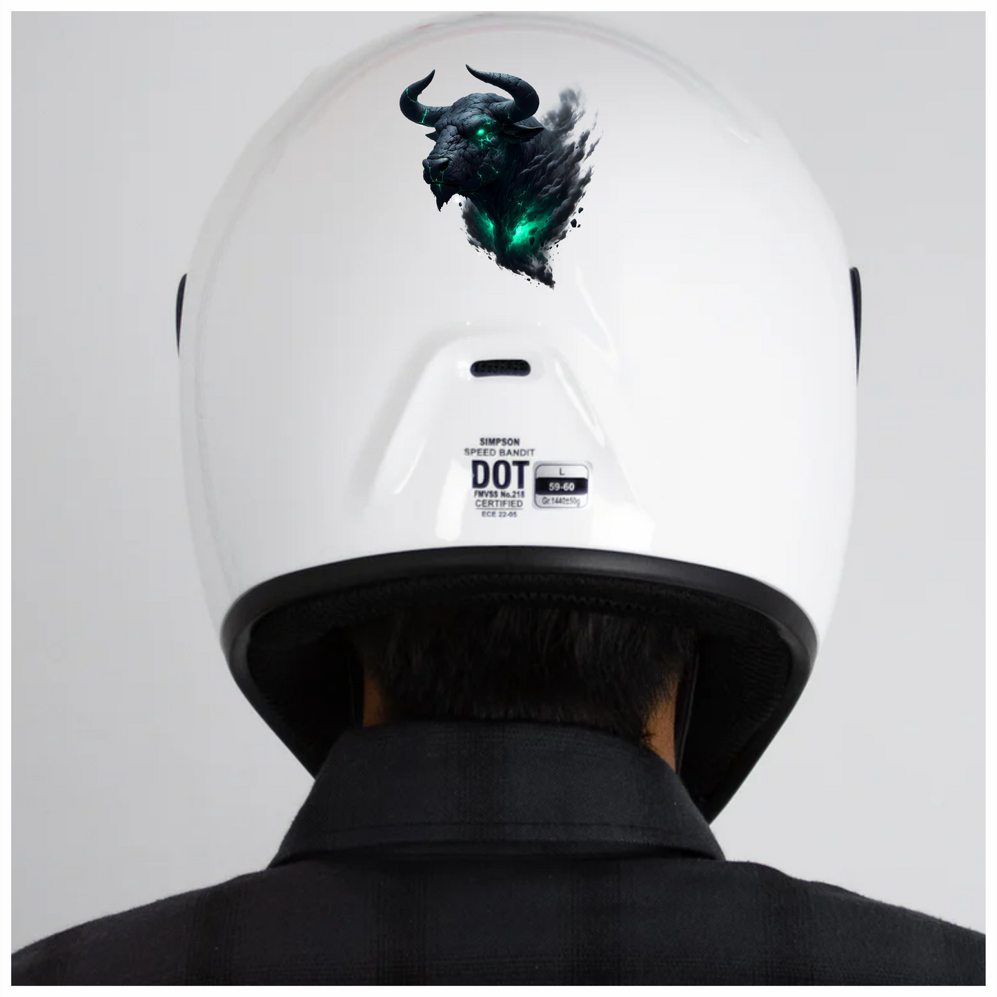 Black Bull Glowing Green Smoke Vinyl Sticker Decal