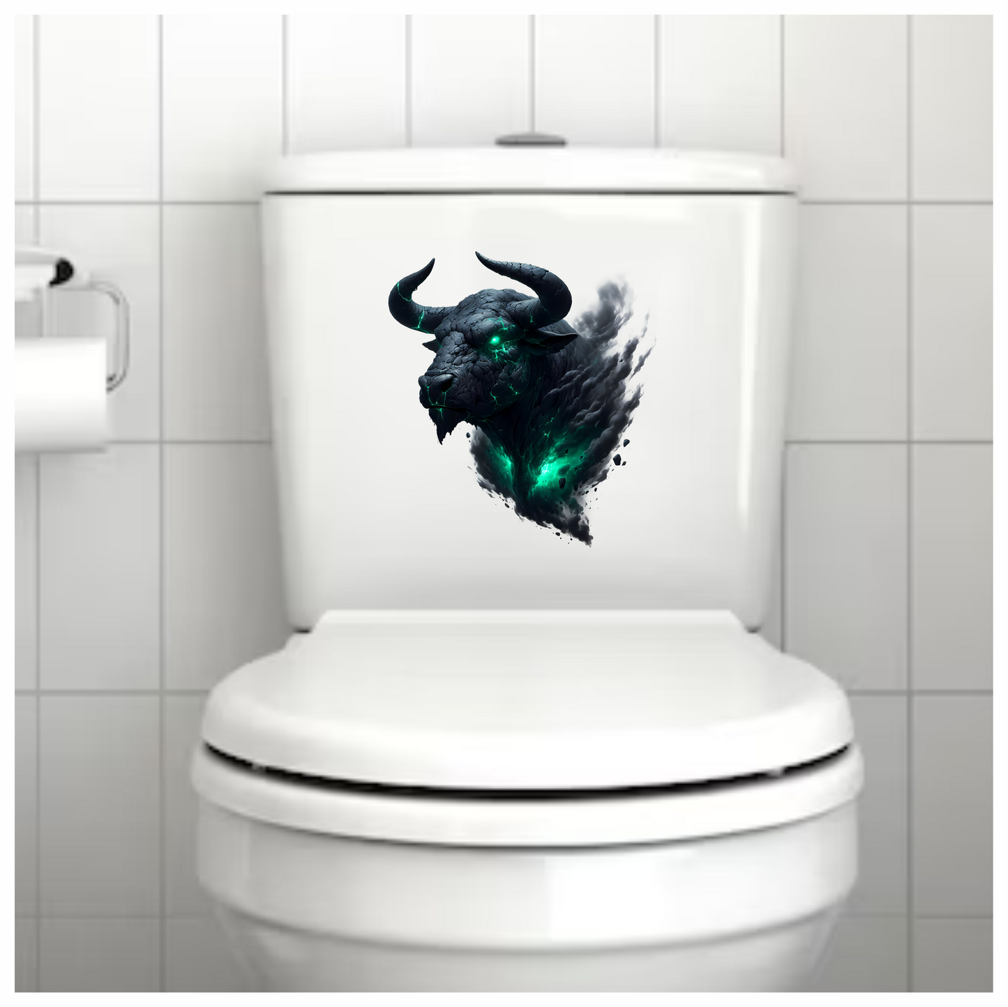 Black Bull Glowing Green Smoke Vinyl Sticker Decal