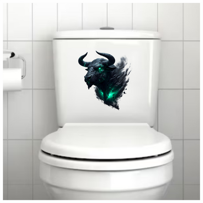 Black Bull Glowing Green Smoke Vinyl Sticker Decal