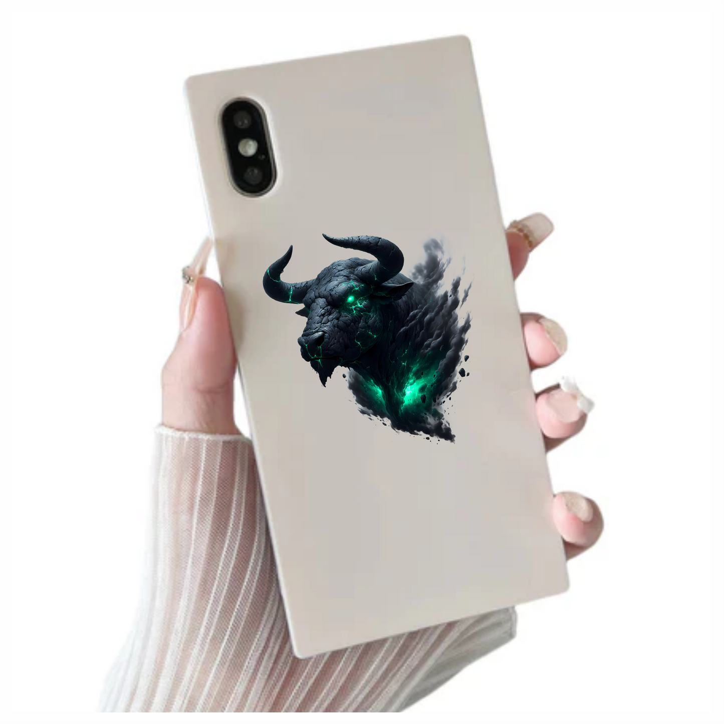 Black Bull Glowing Green Smoke Vinyl Sticker Decal
