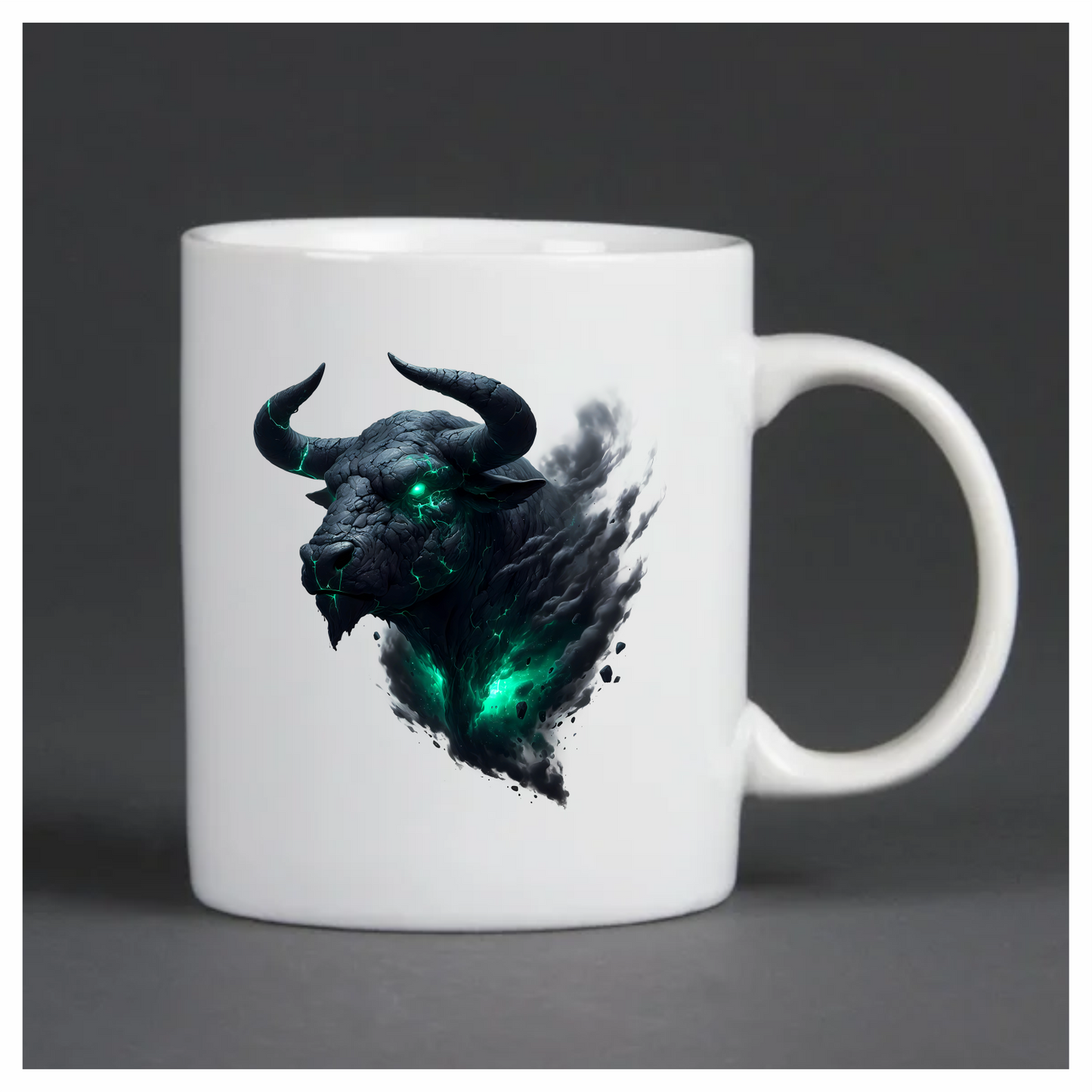 Black Bull Glowing Green Smoke Vinyl Sticker Decal