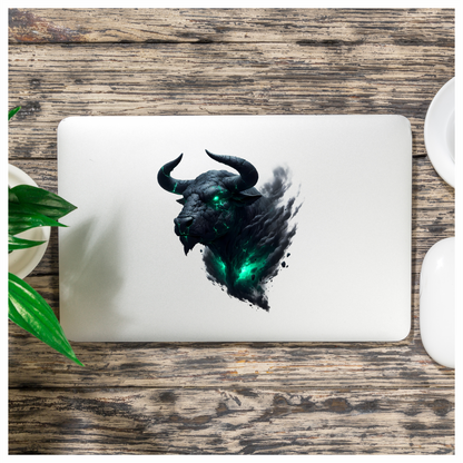 Black Bull Glowing Green Smoke Vinyl Sticker Decal