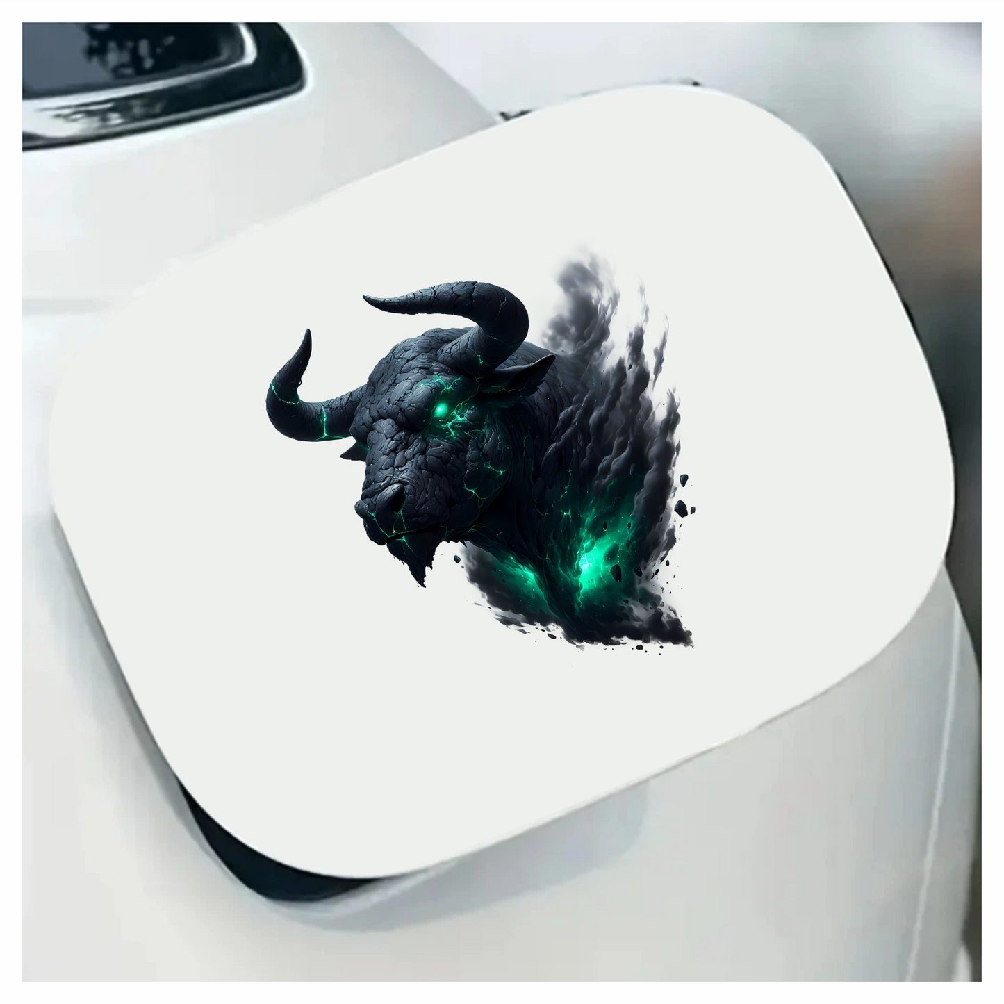 Black Bull Glowing Green Smoke Vinyl Sticker Decal