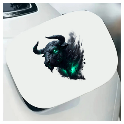 Black Bull Glowing Green Smoke Vinyl Sticker Decal