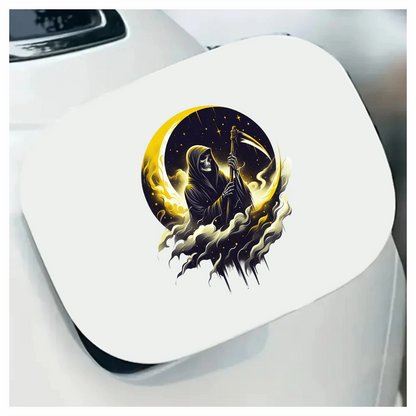 Grim Reaper Moon Yellow Clouds Scythe Vinyl Sticker Decal