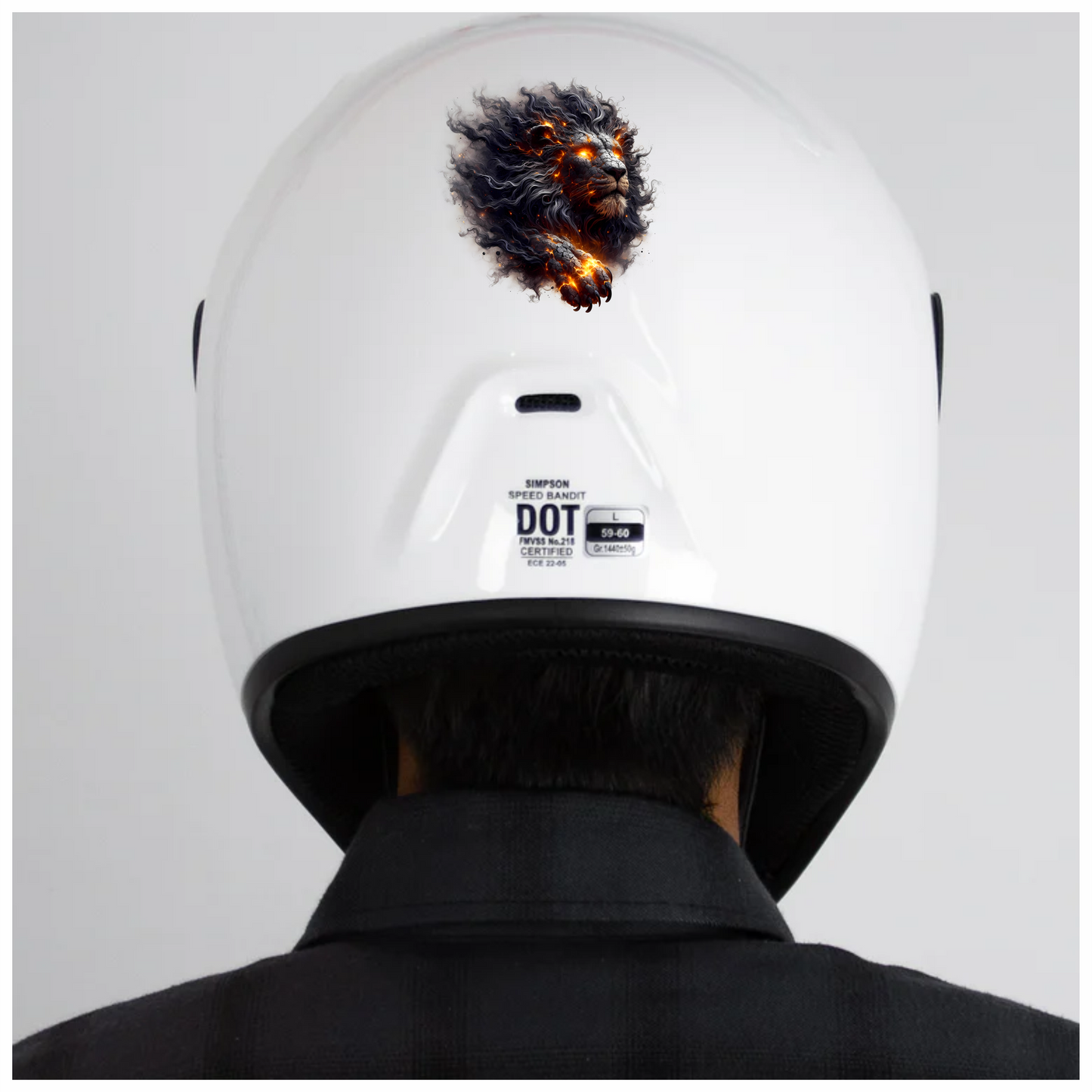 Fiery Black Lion Head Powerful Paw Vinyl Decal Sticker