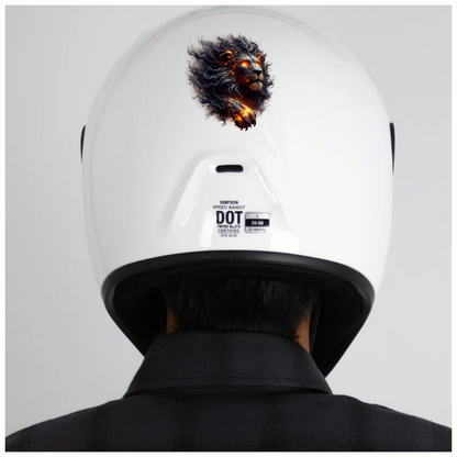 Fiery Black Lion Head Powerful Paw Vinyl Decal Sticker