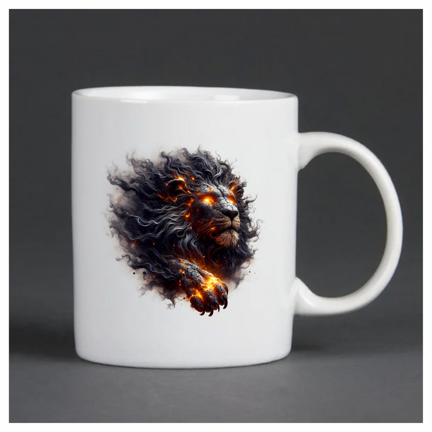 Fiery Black Lion Head Powerful Paw Vinyl Decal Sticker