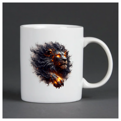 Fiery Black Lion Head Powerful Paw Vinyl Decal Sticker